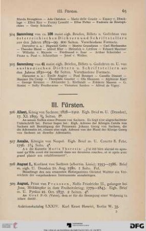 III. Fürsten (Nr. 506-691)