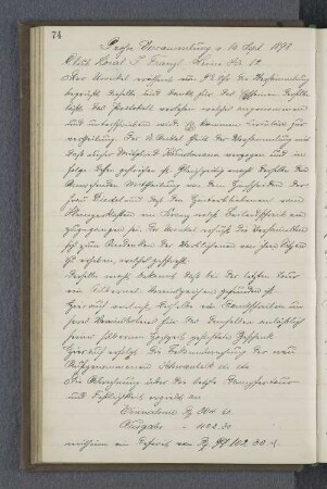 Grosse Versammlung v. 16. Sept. 1898. Club Local J. Franzl Heine Str. 12.