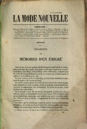 La mode nouvelle : littérature, religion, histoire, beaux arts, sciences, poésie, critique, théâtres, causerie des salons, 1856, Nr. 32