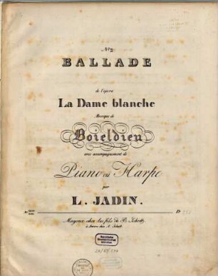 Ballade de l'opéra La dame blanche