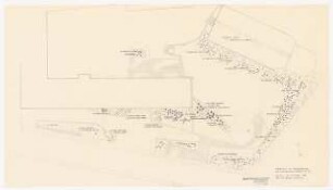 Garten Daniel-Henry Kahnweiler Le Prieuré, St. Hilaire: Pflanzplan (oberer Teil) Blumenzwiebeln Stauden 1:100