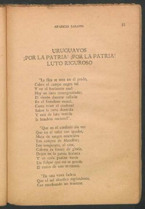 Uruguayos ¡por la patria! ¡por la patria! luto riguroso