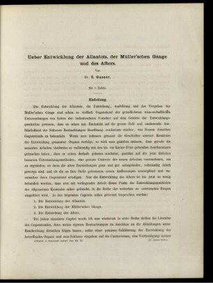 Ueber Entwicklung der Allantois, der Müller'schen Gänge und des Afters.