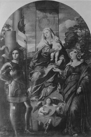 Thronende Madonna zwischen Heiligen