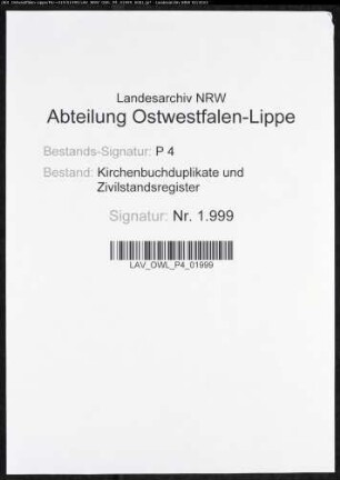 Kirchenbuchduplikat der kleinen evangelischen Marien- oder Stiftsgemeinde (GHT 1819-1824). (Gemeinde: Lippstadt, kleine evangelische Marien- oder Stiftsgemeinde)