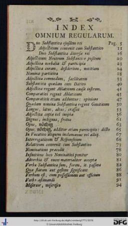 Index Omnium Regularum.