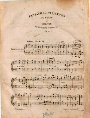 Grande Fantaisie et Variations pour le pianoforte sur deux motifs de l'opera Don Juan de Mozart : op. 14