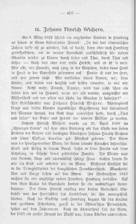 16. Johann Hinrich Wichern.