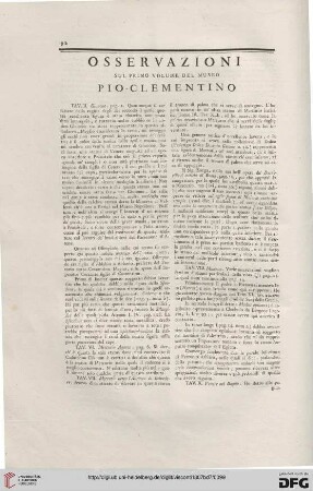 Osservazioni sul primo volume del Museo Pio-Clementino