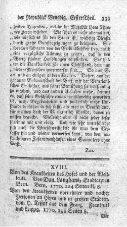 Von den Krankheiten des Hofes und der Weltleute.