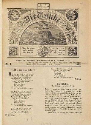 Die Taube : erscheint jeden Sonnabend. 1878, Nr. 1 - 12