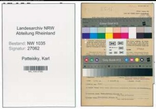 Entnazifizierung Karl Patteisky , geb. 16.04.1891 (Ingenieur)