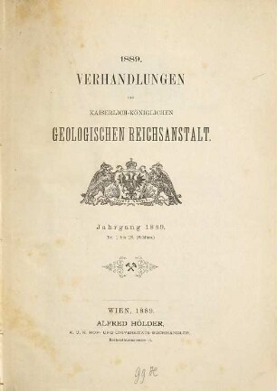 Verhandlungen der Geologischen Reichsanstalt. 1889
