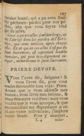 Priere dévote