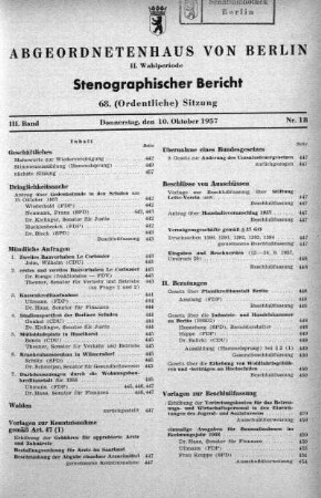 Nr. 18 (68), 10. Oktober 1957