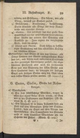 G. Secten, Stufen, Grade der Rosenkreuzer.