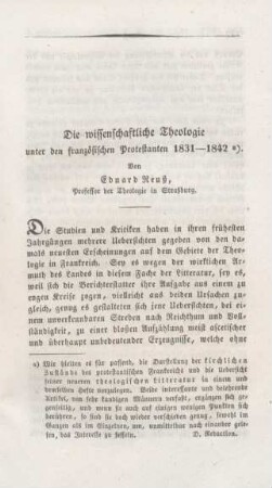 251-310 Die wissenschaftliche Theologie unter den französischen Protestanten 1831-1842