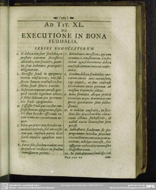 Ad Tit. XL. De Executione In Bona Feudalia