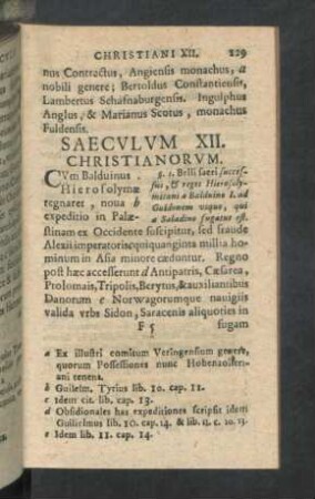 Saeculum XII. Christianorum.