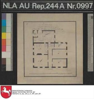 Grundriß einer Beamtenwohnung in FRIEDEBURG Zeichnung von Börner Papier auf Leinen Format 19,5x18,4 M 1:100 (ca)