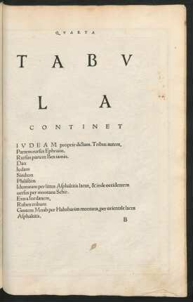 Quarta Tabula Continet Iudeam ...