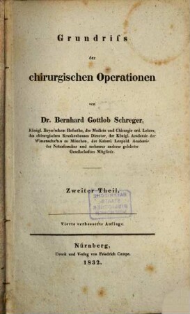 Grundriß der chirurgischen Operationen, 2