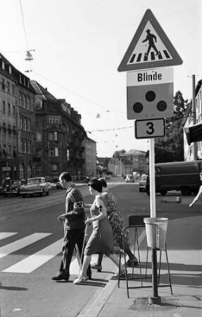 Freiburg: Blindenübergang in der Habsburgerstraße