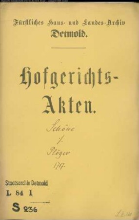 Schöne, Apotheker, und Brockmann gegen Plöger in Dehlentrup - Schuldforderung