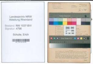 Entnazifizierung Erich Schulte , geb. 16.11.1893 (Elektromeister)