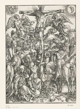 Christus am Kreuz, Blatt 8 aus: "Passio domini nostri Jesu ex hieronymo Paduano Dominico Mancino Sedulio et Baptista Mantuano per fratrem Chelidonium collecta cum figuris Alberti Dureri Norici Picoris", Nürnberg 1511