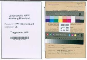 Entnazifizierung Willi Trappmann , geb. 11.11.1911 (Angestellter)