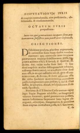 Octavum Iuris propositum.