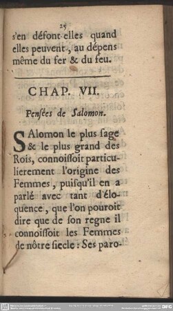 Chap. VII. Pensées de Salomon