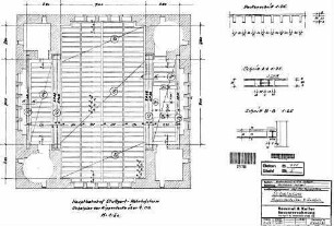 Stuttgart Hbf: Empfangsgebäude Turm Schalplan Rippendecke über 4.Obergeschoß