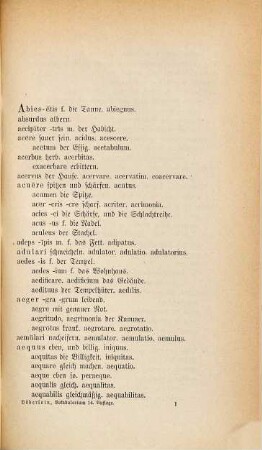 Vocabularium für den lateinischen Elementarunterricht