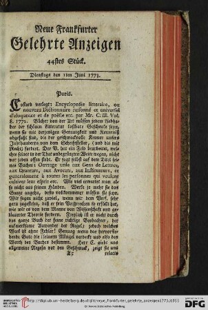 [44. -52. Stueck] (Juni 1773)