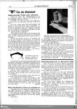 Reichssteuertermine im November 1938
