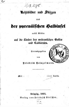 Reisebilder und Skizzen aus der pyrenäischen Halbinsel