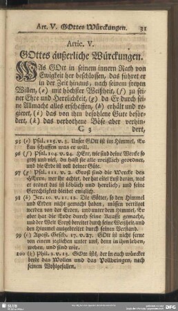 Artic. V. Gottes äußerliche Würckungen