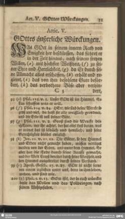 Artic. V. Gottes äußerliche Würckungen