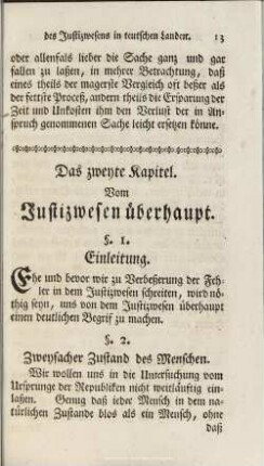Das zweyte Kapitel. Vom Justizwesen überhaupt