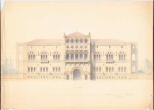 Fürstenwohnhaus für die Wittelsbacher, München: Vorentwurf, Ansicht