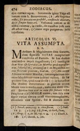 474-496, Articulus VI. Vita Assumpta.