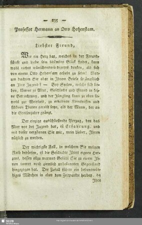 Professor Hermann an Otto Hohenstam