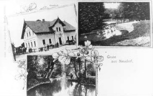 Kreba-Neudorf-Neudorf. Ortsansichten, Ansichtskarte, um 1910 (RA Görlitz, Postkartensammlung)