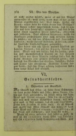 VII. Gesundheitslehre