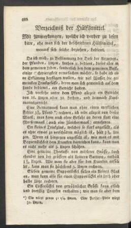 Verzeichnüß der Hülfsmittel