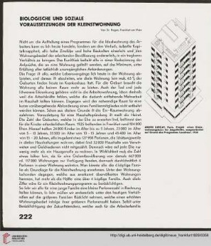 3: Biologische und soziale Voraussetzungen der Kleinstwohnung