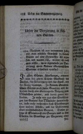 Ueber die Verzierung in kleinen Gärten.