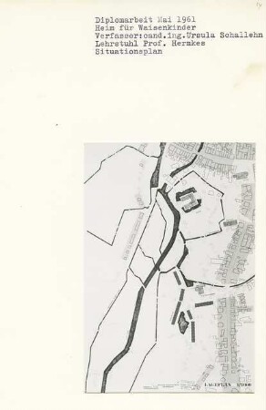 Heim für Waisenkinder, Winsen (Diplomarbeit bei Bernhard Hermkes): Lageplan 1:1000
